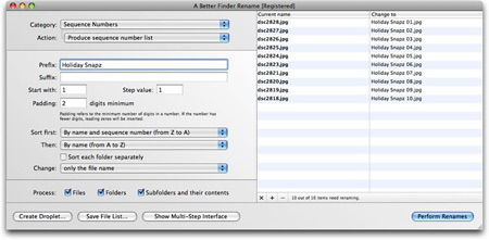 A Better Finder Rename для Mac OS X