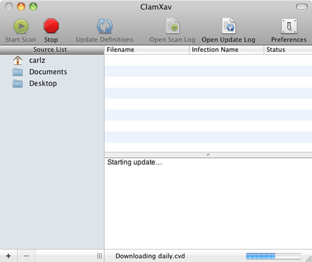 ClamXav — антивирусный сканер для Mac
