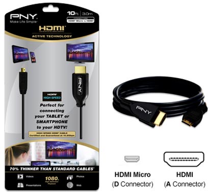 PNY показала активные кабели HDMI Micro