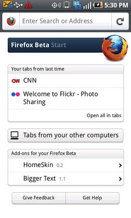Firefox 5.0 для Android 