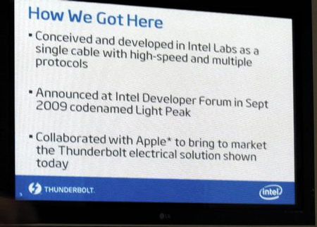 Intel разрабатывала Thunderbolt совместно с Apple