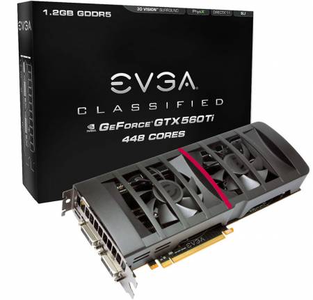 Видеокарта EVGA GTX 560 Ti 448 Cores Classified