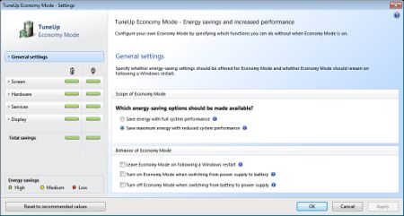 Скриншот программы TuneUp Utilities 2012