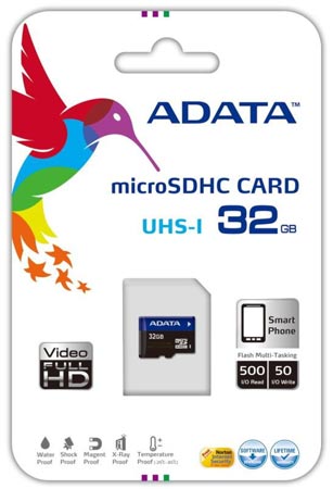 Объем карточек ADATA microSDHC UHS-I достигает 64 ГБ