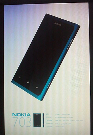 В Сети появилось первое изображение смартфона Nokia 703 с ОС Windows Phone