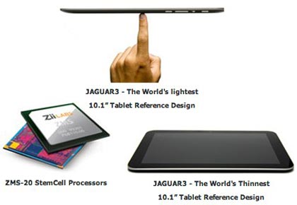 У ZiiLABS готов референсный образец 10-дюймового планшета Jaguar3
