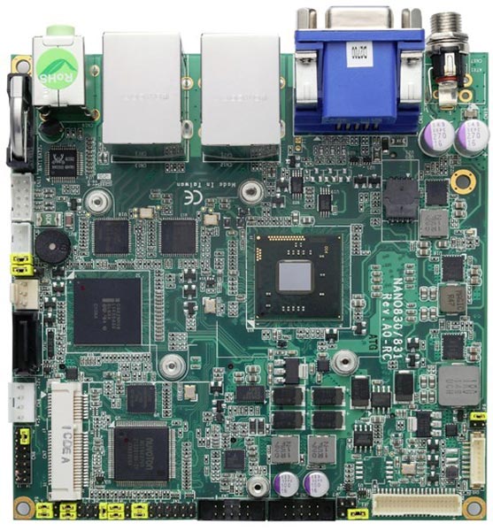 Системные платы Axiomtek NANO830 и NANO831 типоразмера nano-ITX построены на платформе Intel Cedar Trial 