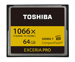 Toshiba анонсирует карты памяти CompactFlash Exceria Pro 2, способные развить скорость записи 150 МБ/с