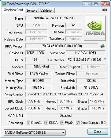 Появилась полная информация о GeForce GTX 560 SE, включая результаты тестов