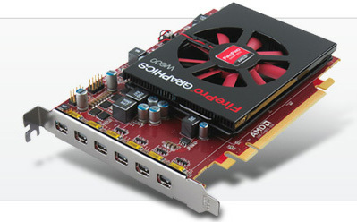 AMD FirePro W600 поддерживает одновременное подключение до шести мониторов