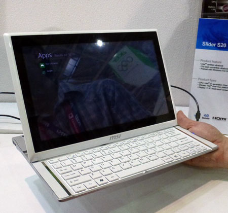 Трансформируемый ультрабук MSI Slider S20 работает под управлением Windows 8