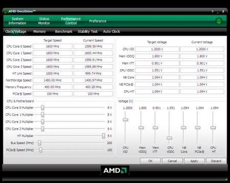 AMD Overdriver Интерфейс