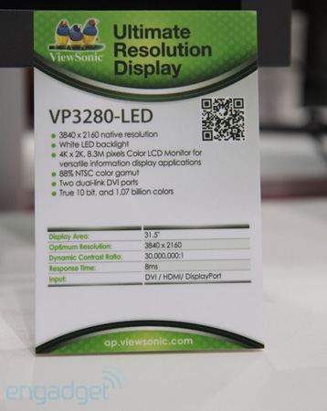 ViewSonic VP3280-LED: спецификации