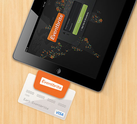 Eventbrite At The Door Card Reader позволяет планшету iPad работать с кредитками