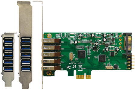 В комплект поставки USB3.0F-P7-PCIe входит низкопрофильная монтажная планка