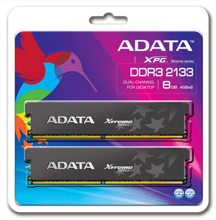 Объем наборов XPG Xtreme DDR3-2133X равен 8 и 16 ГБ