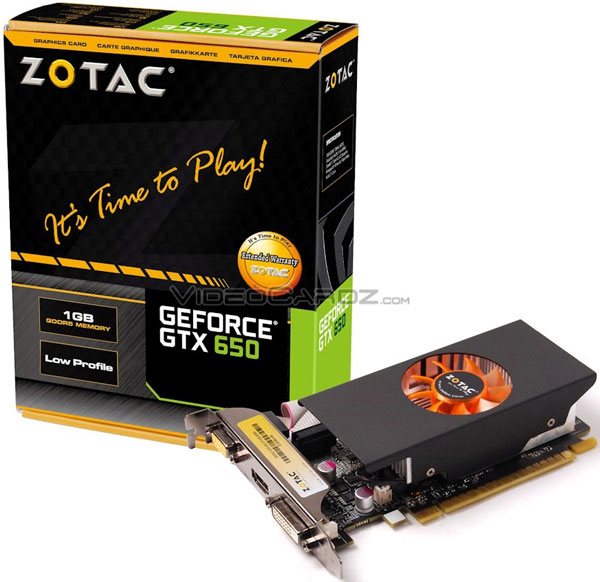 ZOTAC готовит к выпуску низкопрофильный вариант 3D-карты GeForce GTX 650