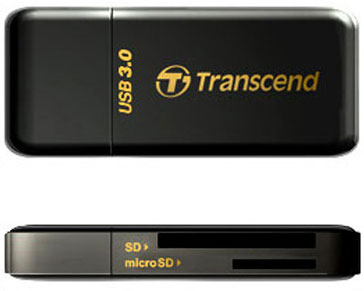 Внешнее устройство для работы с картами памяти Transcend RDF5 оснащено интерфейсом USB 3.0 