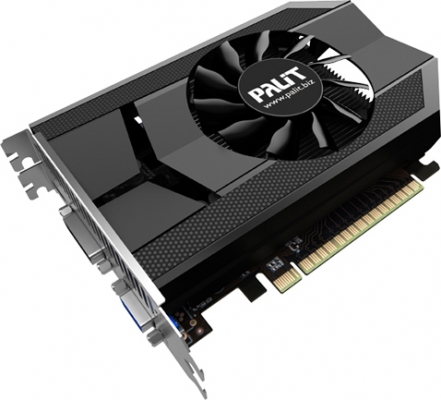 GPU 3D-карты Palit GeForce GTX 650 Ti 1GB OC GDDR5 работает на частоте 1006 МГц