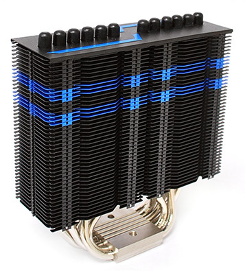 Новая версия процессорного кулера Prolimatech Armageddon окрашена в черный цвет и украшена синими полосками