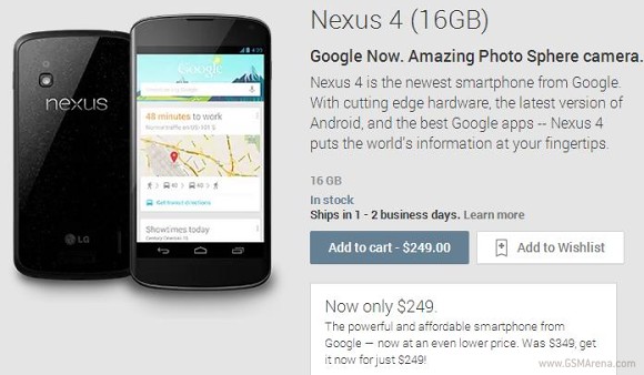 Google значительно снижает цены на смартфоны Nexus 4