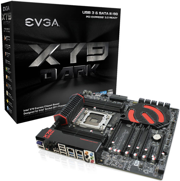 Системная плата Evga X79 Dark оснащена процессорным разъемом LGA 2011 