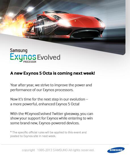 На следующей неделе будет представлен новый член линейки восьмиядерных процессоров Samsung Exynos 5 Octa