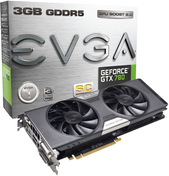 В охладителе 3D-карты EVGA GeForce GTX 780 используются вентиляторы с двойными подшипниками качения 