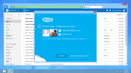 Skype в Outlook.com