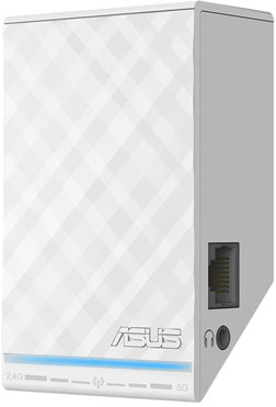 Габариты устройства Asus RP-N53, соответствующего спецификациям IEEE 802.11 a/b/g/n, равны 4,5 x 3,1 x 8,5 см