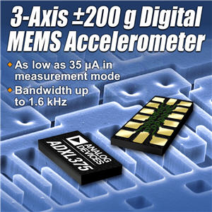 В трехосевом акселерометре Analog Devices ADXL375 используется технология MEMS