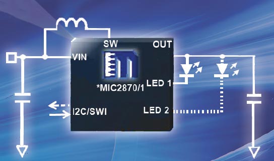 Драйверы светодиодных вспышек Micrel MIC2870 и MIC2871 имеют лучшие в классе КПД и точность