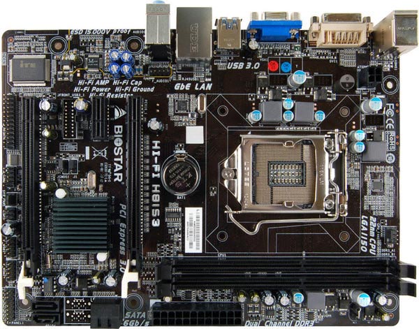 Системная плата Biostar Hi-Fi H81S3 поддерживает процессоры Intel Core четвертого поколения