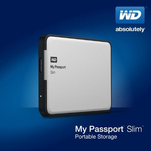 Портативные жесткие диски WD My Passport Slim выпускаются объемом 1 и 2 ТБ