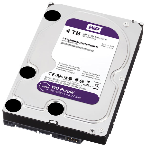 Объем жестких дисков для систем видеонаблюдения WD Purple достигает 4 ТБ