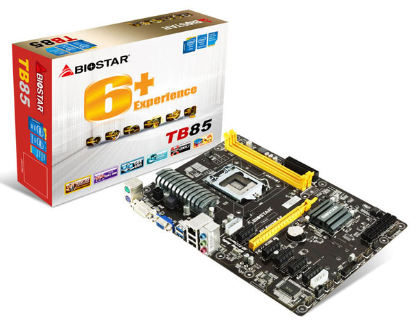 На плате Biostar TB85 можно обнаружить два слота для модулей DIMM