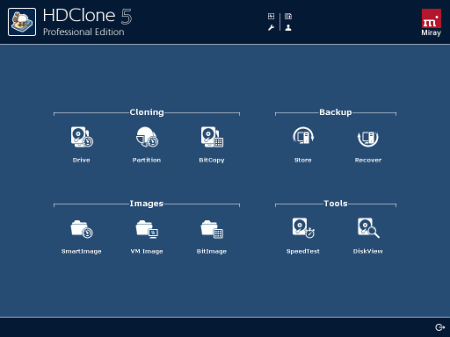 Скриншот главного окна HDClone Free Edition
