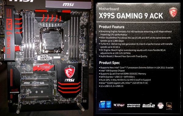 Системная плата MSI X99S Gaming 9 ACK предназначена для игровых ПК