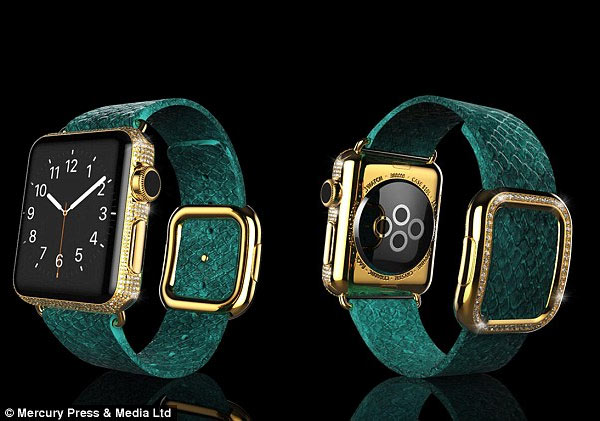 Корпус, усыпанный бриллиантами, и ремешок из кожи питона призваны украсить часы Apple Watch
