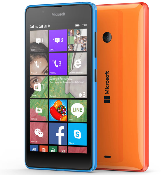 Смартфон Microsoft Lumia 540 Dual SIM оснащен фронтальной камерой разрешением 5 Мп