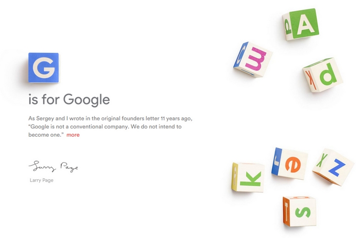 Основатели Google создали компанию Alphabet и сделали поискового гиганта её дочерним предприятием