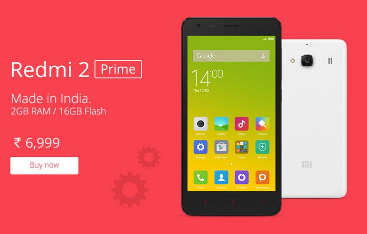 Смартфон Xiaomi Redmi 2 Prime с 2 ГБ ОЗУ оценивается в $110