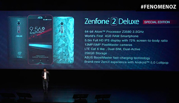Asus ZenFone 2 Deluxe Special Edition располагает 256 ГБ встроенной флэш-памяти