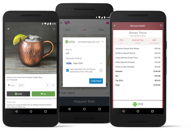 Android Pay можно интегрировать в различное ПО