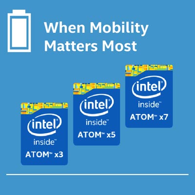 Деление на Intel Atom x3, x5 и x7 начнется со следующего поколения процессоров для планшетов и смартфонов