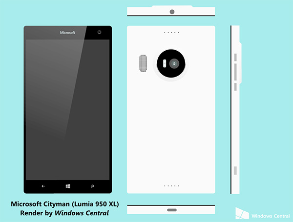 Microsoft Lumia 950 XL (Cityman), рендер