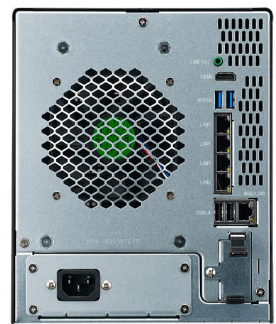 Сетевое хранилище Thecus N5810PRO оснащено пятью портами Gigabit Ethernet и встроенным источником бесперебойного питания