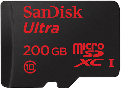 Производитель называет карту памяти SanDisk Ultra microSDXC UHS-I Premium Edition объемом 200 ГБ самой емкой в мире