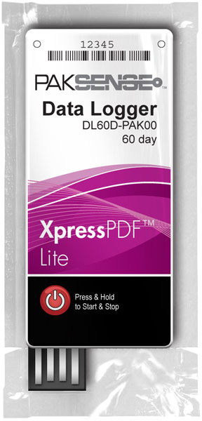 Метка PakSense XpressPDF Lite работает при температуре от -25°С до +60°С