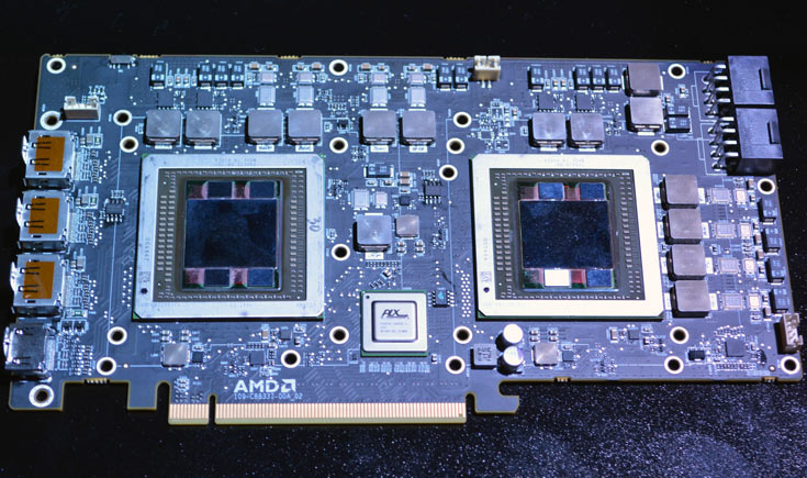 По предварительным данным, GPU AMD R9 Fury X2 будут работать на частоте до 1 ГГц